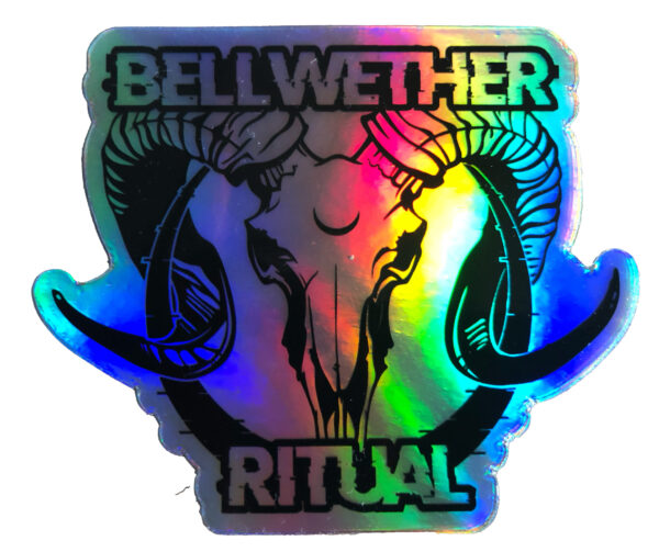 Ram Skull holographic sticker