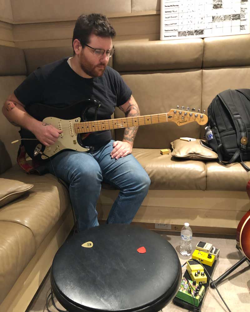 Steve recording at Riverton Records for the new Bellwether Ritual album.