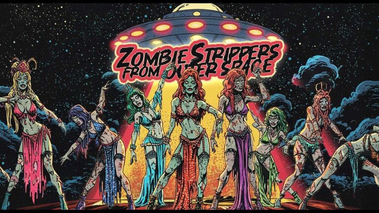 Zombie Strippers from Outer Space full cover lyric video thumbnail